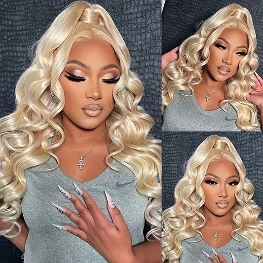 Light Gold Big Wave Lace Wig Head Cover